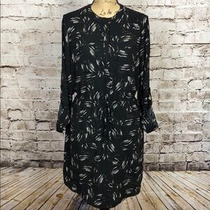 Apt 9 Dress Long Sleeves Black White Print Sz 12